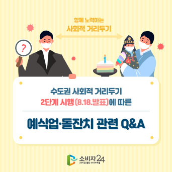 수도권 사회적 거리두기 2단계 시행(8.18.발표)에 따른 예식업·돌잔치 관련 Q&A