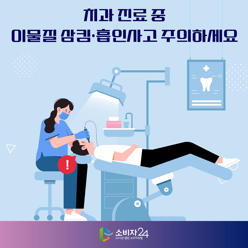 치과 진료 중 이물질 삼킴·흡인사고 주의하세요