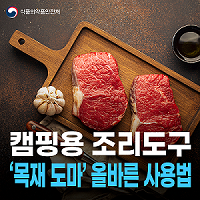 캠핑용 조리도구 '목재 도마' 올바른 사용법