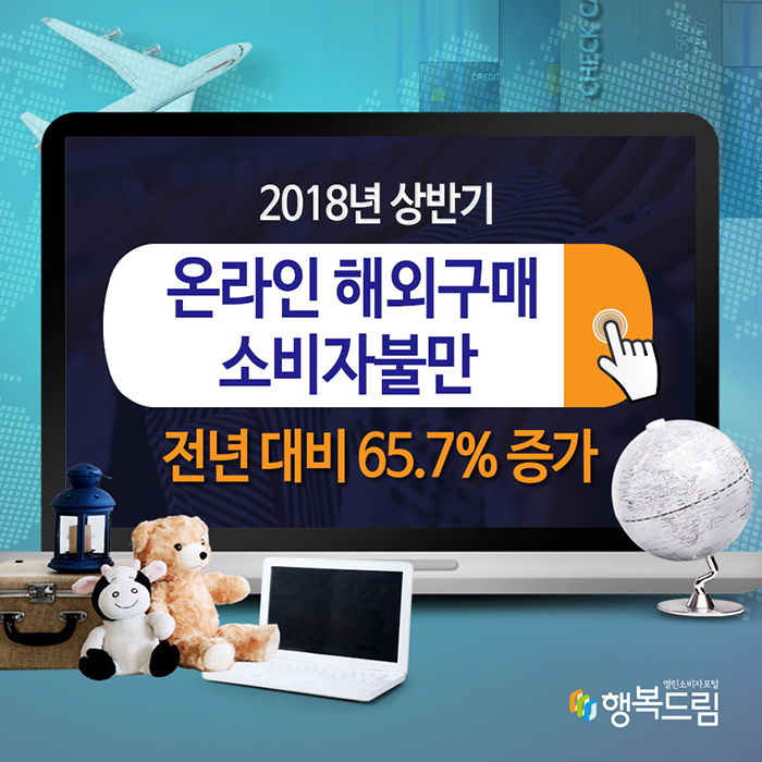 2018년 상반기 온라인 해외구매 소비자불만 전년 대비 65.7% 증가