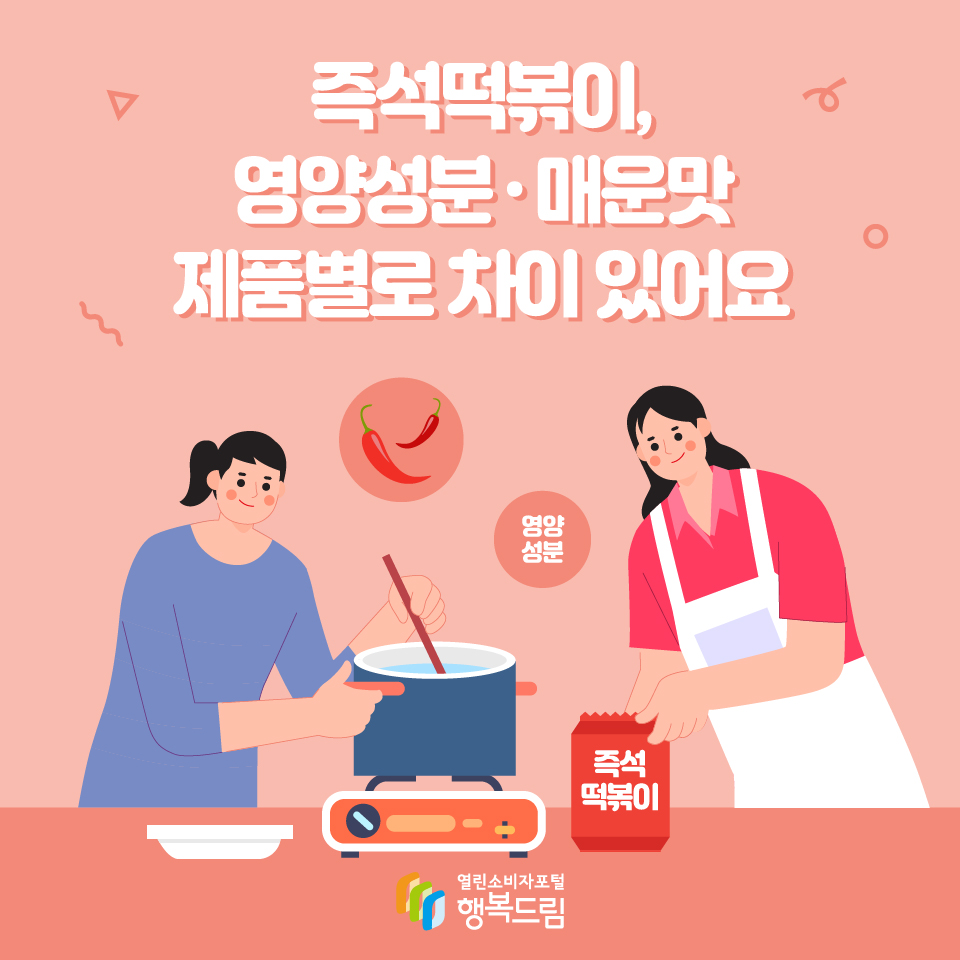 즉석떡볶이, 영양성분ㆍ매운맛 제품별로 차이 있어요