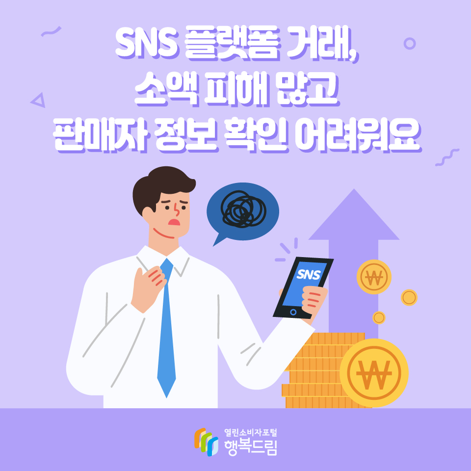 SNS 플랫폼 거래, 소액 피해 많고 판매자 정보 확인 어려워요