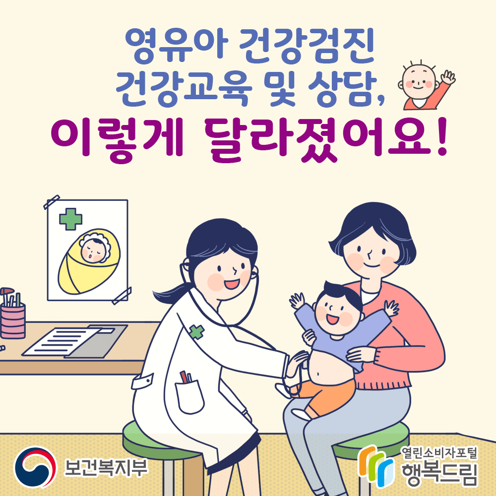 영유아 건강검진 건강교육 및 상담, 이렇게 달라졌어요! 