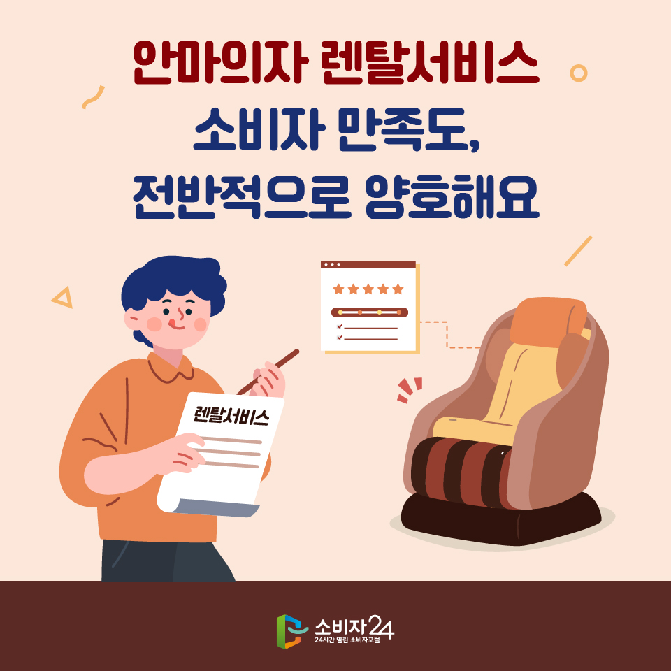 안마의자 렌탈서비스 소비자 만족도, 전반적으로 양호해요