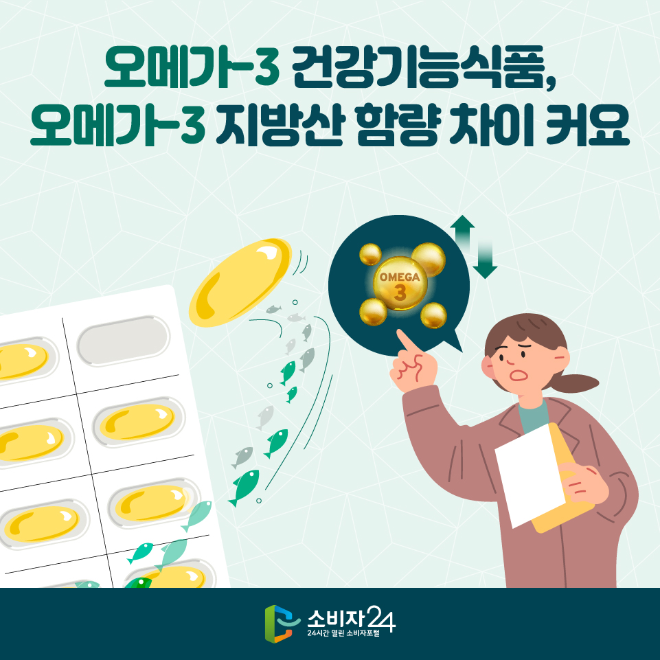 오메가-3 건강기능식품, 오메가-3 지방산 함량 차이 커요