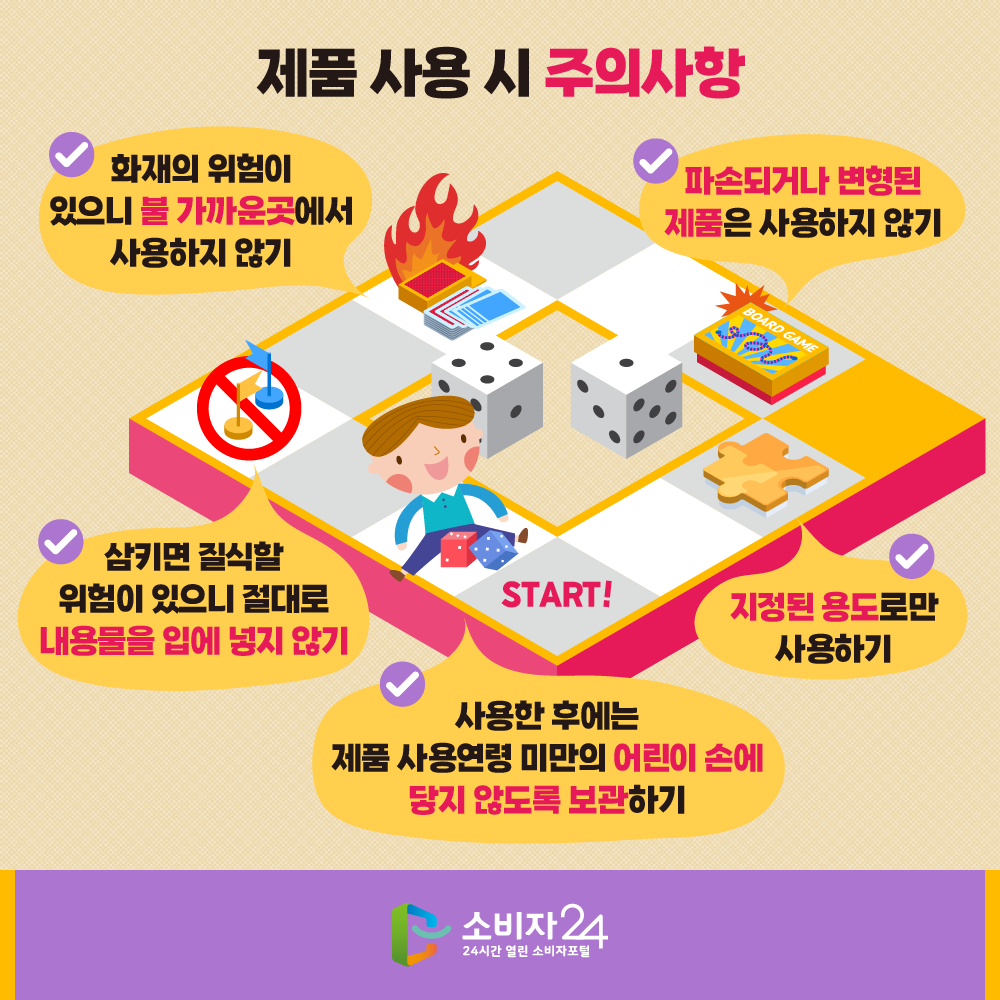 [제품 사용 시 주의사항]파손되거나 변형된 제품은 사용하지 않기/화재의 위험이 있으니 불 가까운 곳에서 사용하지 않기/삼키면 질식할 위험이 있으니 절대로 내용물을 입에 넣지 않기/사용한 후에는 제품 사용연령 미만의 어린이 손에 닿지 않도록 보관하기지정된 용도로만 사용하기