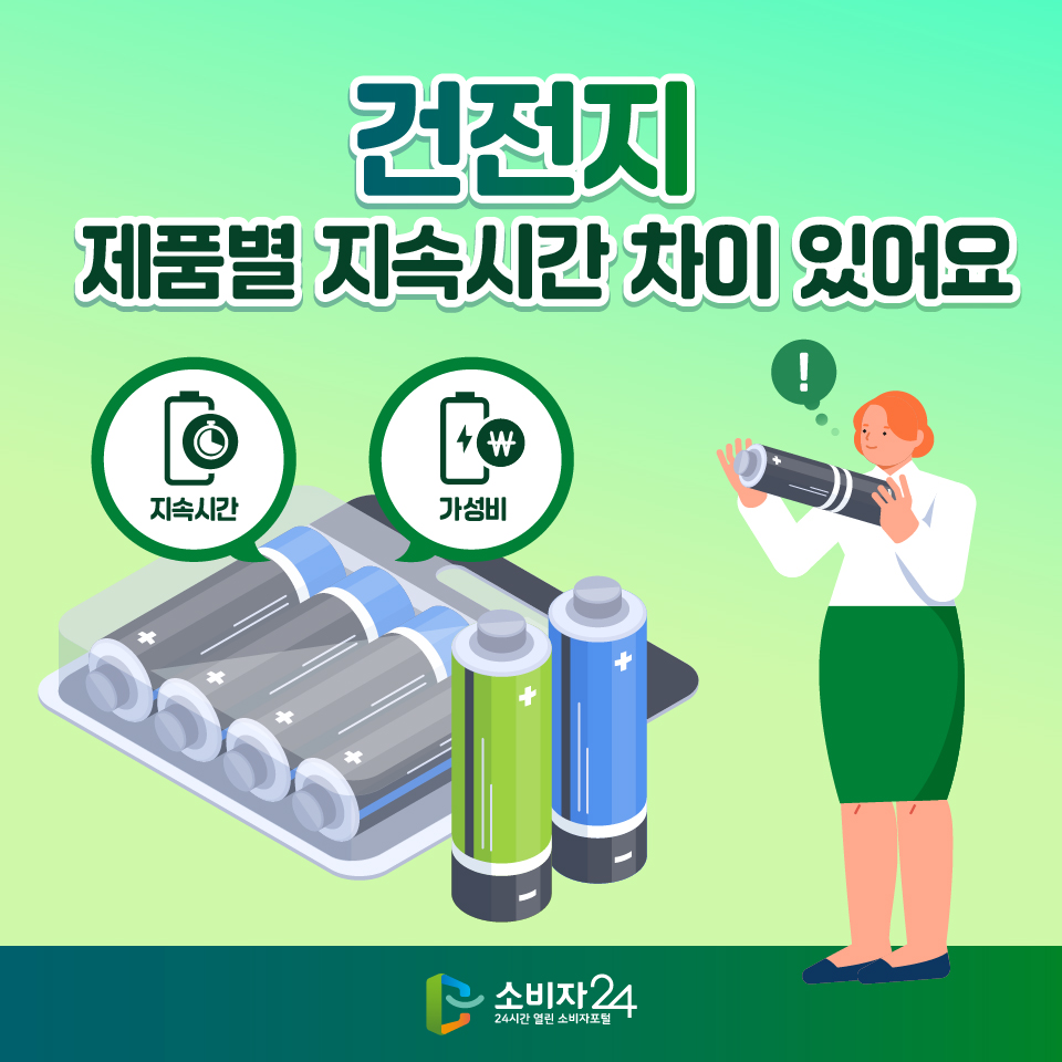건전지, 제품별 지속시간 차이 있어요 