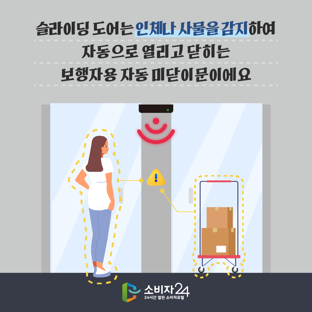 슬라이딩 도어는 인체나 사물을 감지하여 자동으로 열리고 닫히는 보행자용 자동 미닫이 문이에요.