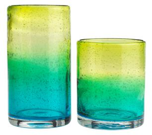 Blue/Green Dual Glassware Pieces