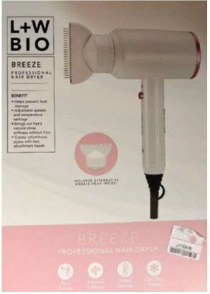 L+W Bio Breeze Hairdryer sold by TK Maxx