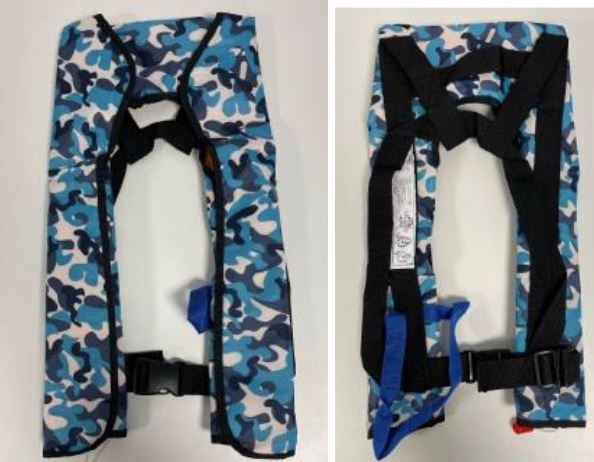 Blue Camouflage Inflatable Life Jacket sold via...
