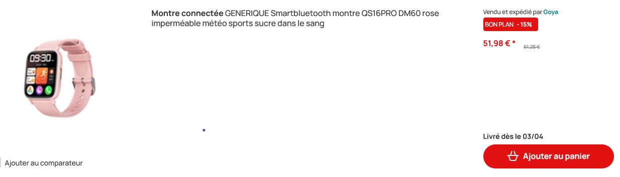 Smartwatch ; Unknown ; Montre connectée génériq...
