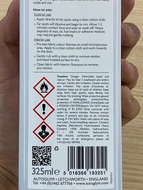 AUTOGLYM INTENSIVE TAR REMOVER
